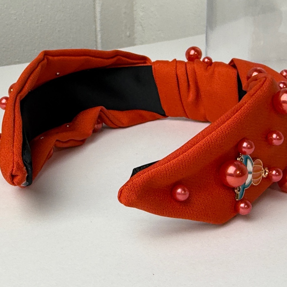 Red Beaded Headband with Pumpkin Charms - Picture 6 of 6